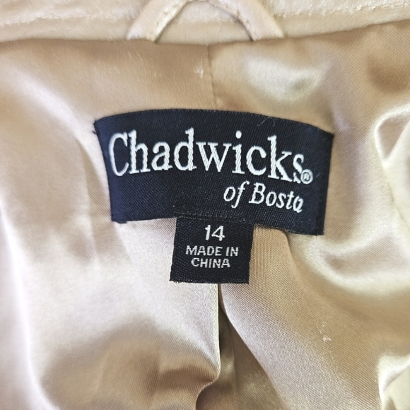 Chadwicks of Boston 90s Tailored Leather Moto Jacket in Blush Pearl Size 14 - Picture 7 of 13